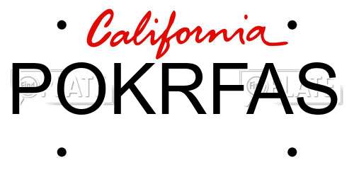 POKRFAS California License Plate