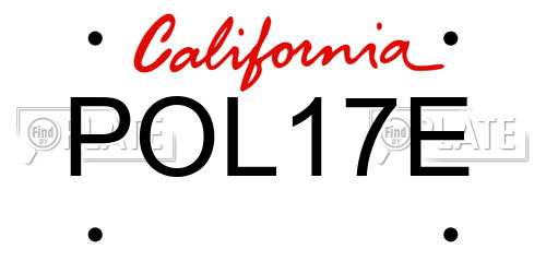 POL17E California License Plate