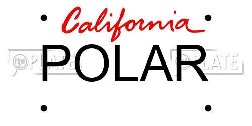 POLAR California License Plate