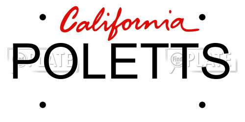 POLETTS California License Plate