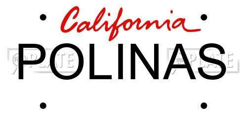 POLINAS California License Plate