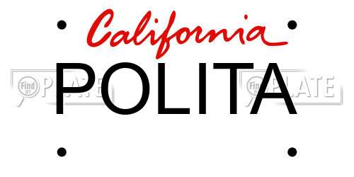 POLITA California License Plate