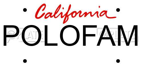 POLOFAM California License Plate