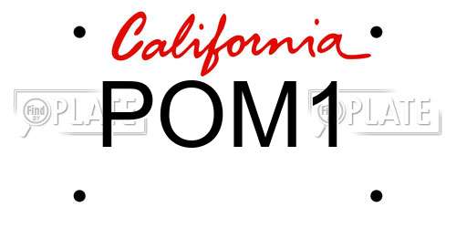 POM1 California License Plate