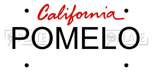 POMELO California License Plate