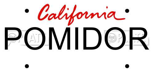 POMIDOR California License Plate