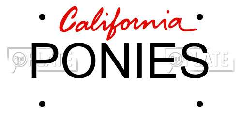 PONIES California License Plate