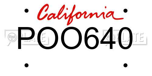 POO640 California License Plate