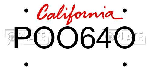 POO64O California License Plate