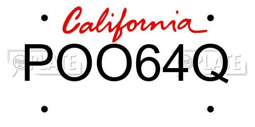 POO64Q California License Plate