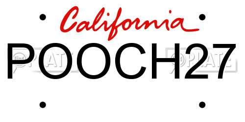 POOCH27 California License Plate