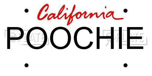 POOCHIE California License Plate