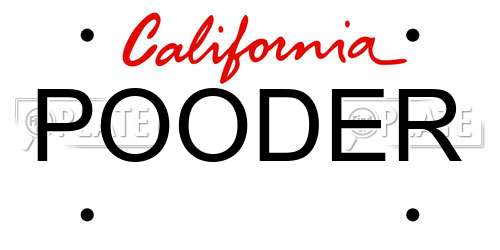 POODER California License Plate