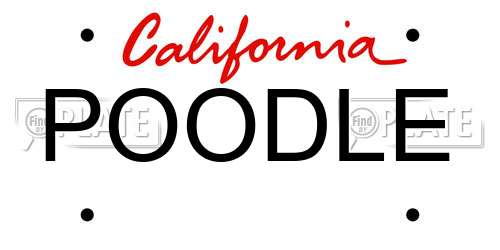 POODLE California License Plate