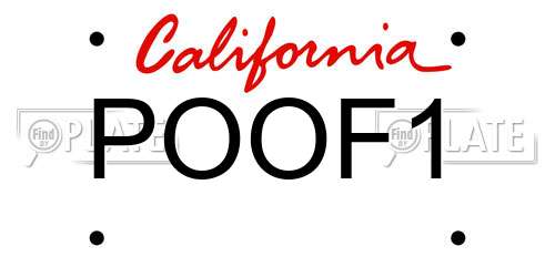 POOF1 California License Plate