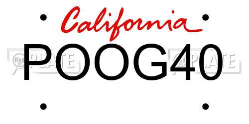 POOG40 California License Plate