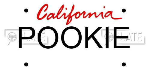 POOKIE California License Plate