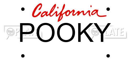 POOKY California License Plate