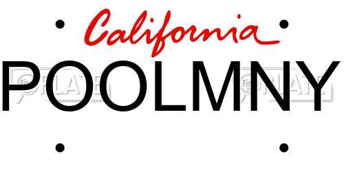 POOLMNY California License Plate