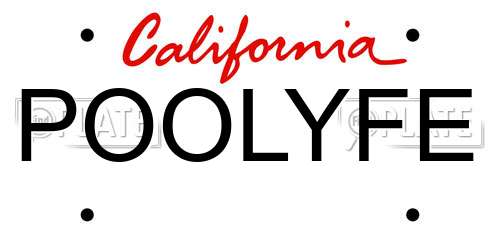 POOLYFE California License Plate