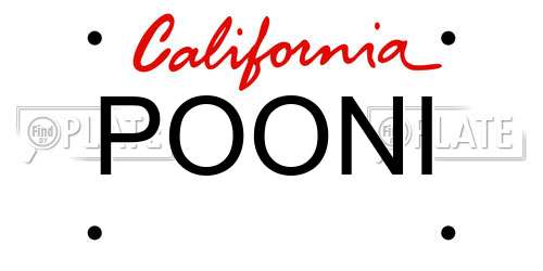 POONI California License Plate
