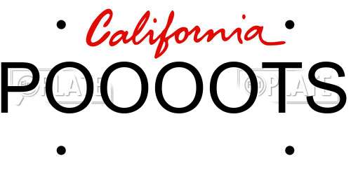 POOOOTS California License Plate