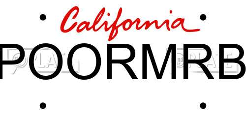 POORMRB California License Plate