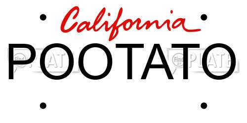 POOTATO California License Plate