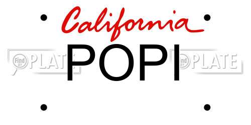 POPI California License Plate