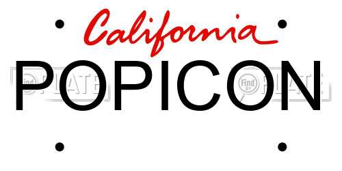 POPICON California License Plate