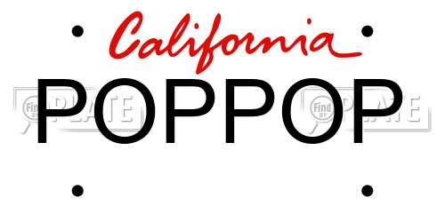 POPPOP California License Plate