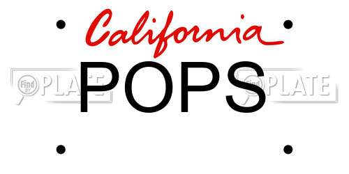 POPS California License Plate