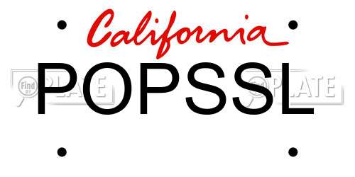 POPSSL California License Plate