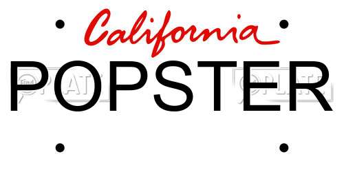POPSTER California License Plate