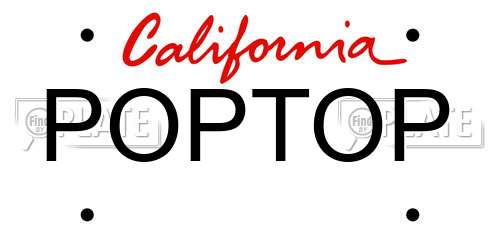 POPTOP California License Plate