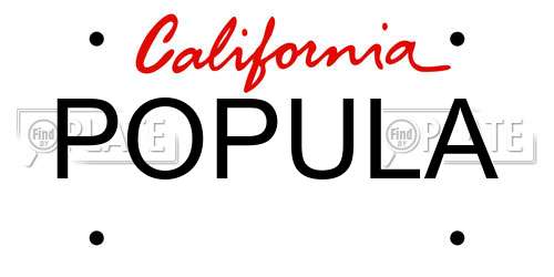 POPULA California License Plate