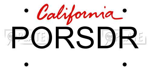 PORSDR California License Plate
