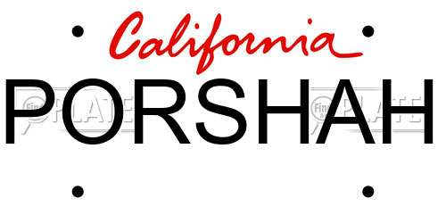 PORSHAH California License Plate