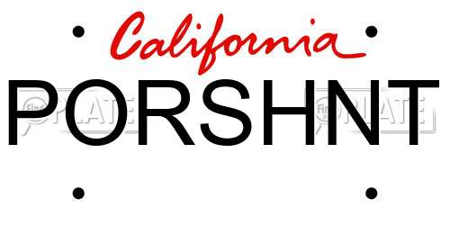PORSHNT California License Plate