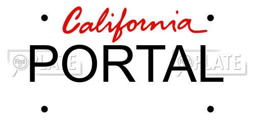 PORTAL California License Plate