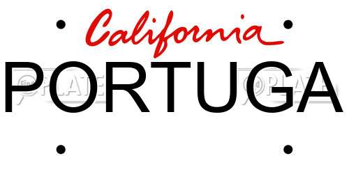PORTUGA California License Plate