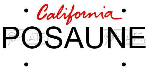 POSAUNE California License Plate