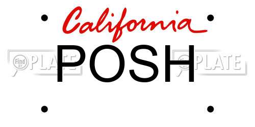 POSH California License Plate