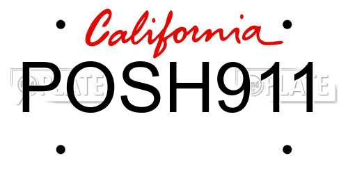 POSH911 California License Plate