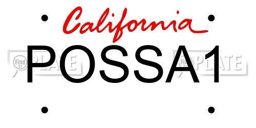 POSSA1 California License Plate