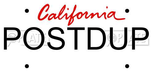 POSTDUP California License Plate