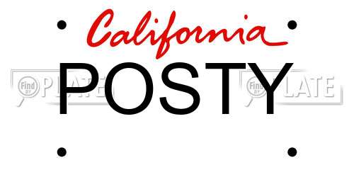 POSTY California License Plate
