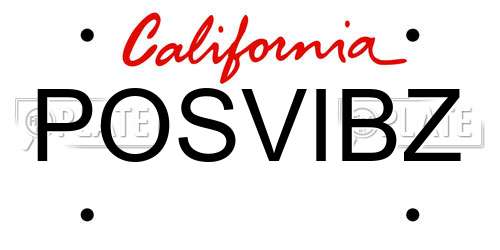 POSVIBZ California License Plate