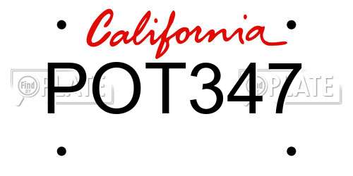 POT347 California License Plate