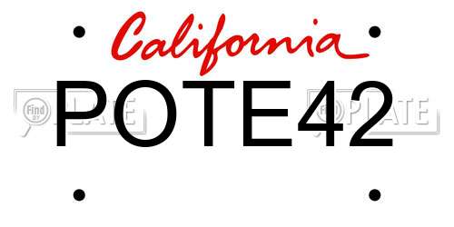 POTE42 California License Plate